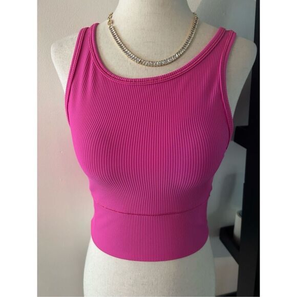 LULULEMON Power Pivot Tank Top Everlux Sz 6 Sonic Pink workout top bra - Picture 1 of 5
